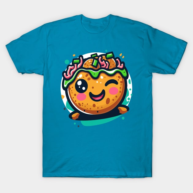 Super Cute Kawaii Takoyaki Octopus Balls Takoyaki T-Shirt by RuftupDesigns